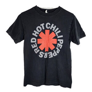 VTG Womens Y2K 2007 Red Hot Chili Peppers Rock Band T-Shirt sz S Faded Black